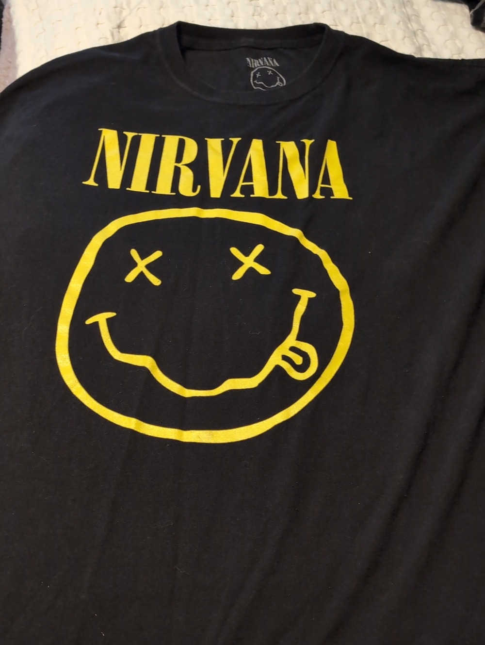 Nirvana Smiley Face Graphic T-Shirt - Men's Size 3XL (Bravado Official Merchandi